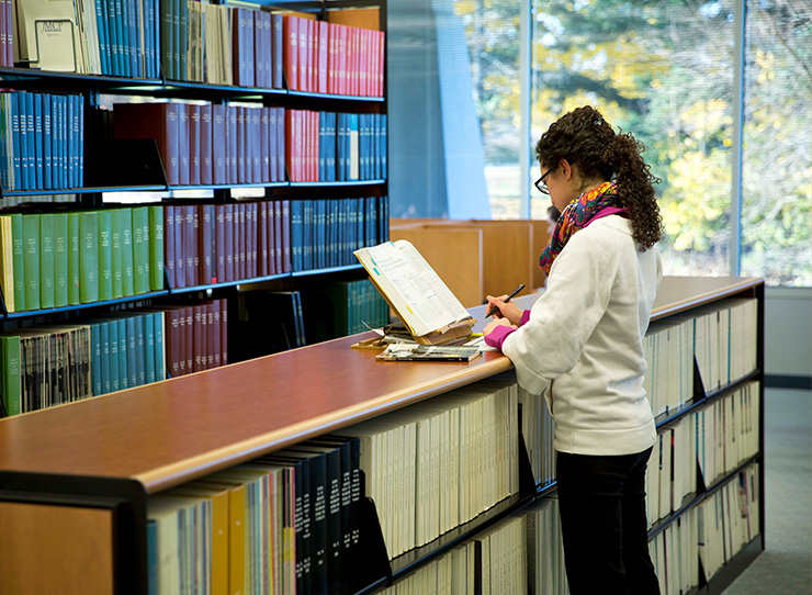 Woman at library in Erie PA3 by LECOM