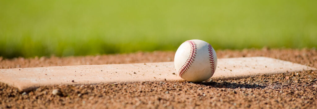 Baseball on pitching mound